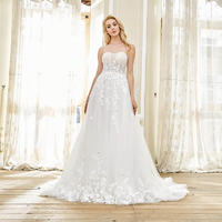 Promise Sweetheart collar lace applique bead a line wedding dress