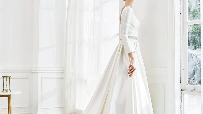 product-Dream time 34 sleeveless backless satin beaded belt wedding dress-ROSA BRIDAL-img