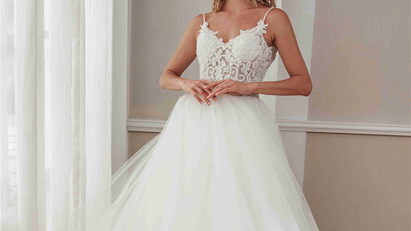 product-Rosabridal V neck slip elegant beadig lace floor length lace up A line wedding dress-ROSA BR