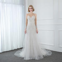 Rosabridal<Airy wings>  boat neckline off shoulder lace beading appliques court train A line wedding dress